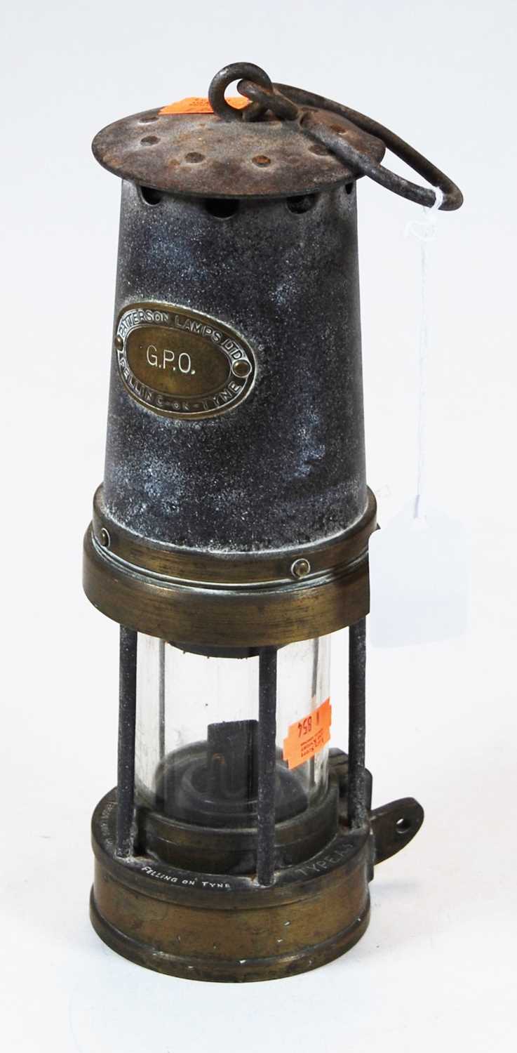 Lot 23 - A 20th century GPO miners safety lamp, h.26cm