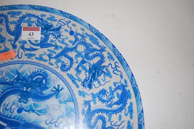 Lot 43 - A 20th century Chinese blue and white pottery...