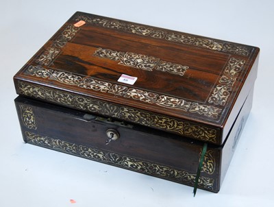 Lot 88 - A Victorian rosewood writing slope, with...