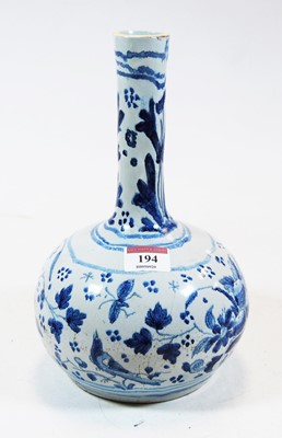 Lot 194 - An 18th century English Delft bottle vase...
