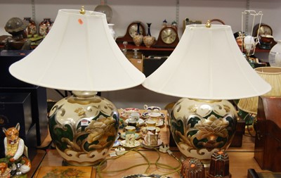 Lot 140 - A pair of large contemporary table lamps, each...