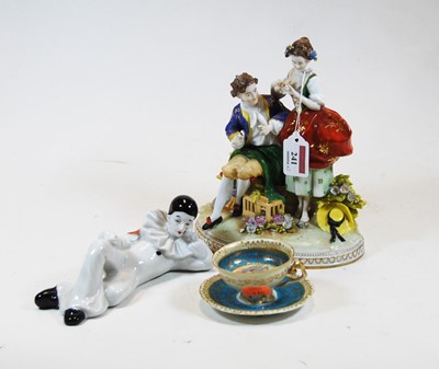 Lot 241 - A reproduction continental porcelain figure...