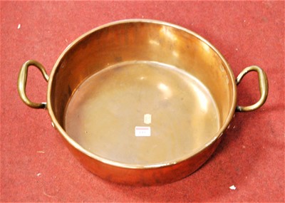 Lot 149 - A large late 19th century copper preserve pan,...