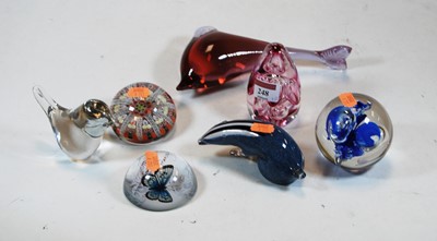 Lot 248 - A collection of seven various modern glass...