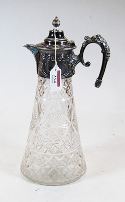 Lot 254 - A circa 1900 cut glass and silver plated...