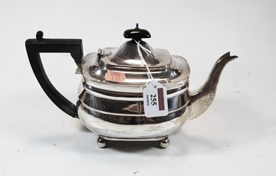 Lot 255 - A Regency style silver teapot, of oval bombe...