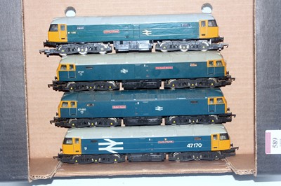 Lot 589 - 4 loose Hornby class 47 diesel locomotives in...