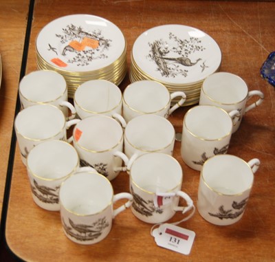 Lot 131 - A set of 12 Royal Worcester coffee cans each...