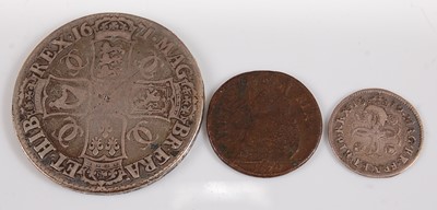 Lot 2205 - England, 1671 crown, Charles II 3rd bust, rev;...