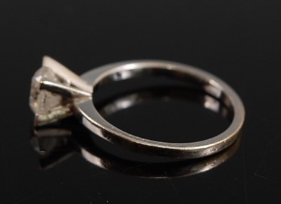 Lot 2659 - A white metal diamond solitaire ring,...
