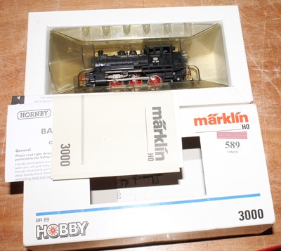 Lot 589 - Marklin H0 Ref. 3000 DB black class BR89 0-6-0...
