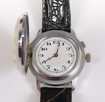 Lot 2526 - A stainless steel manual wind novelty...