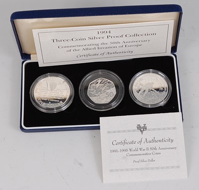 Lot 2065 - The Royal Mint, 1994 Three-Coin Silver Proof...