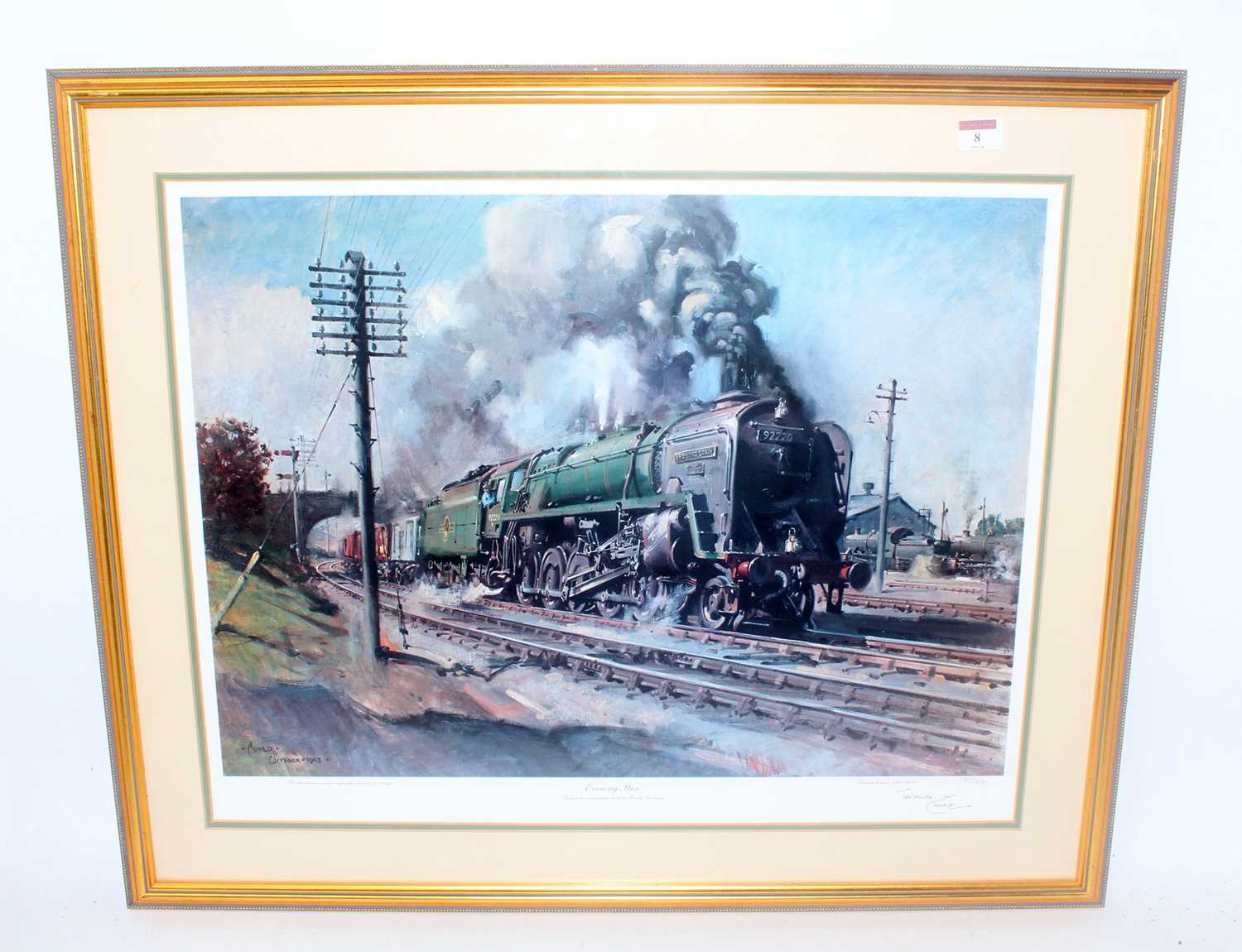 Lot 8 - 'Evening Star' print by Cuneo last steam...