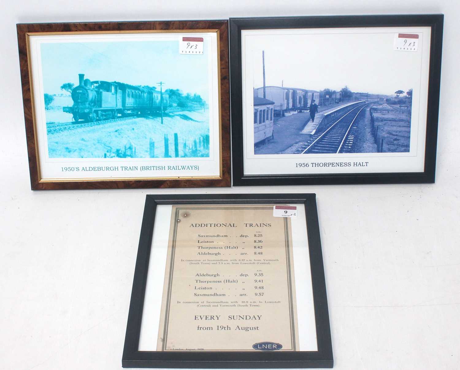 Lot 9 - Framed and glazed handbill LNER 'Additional...