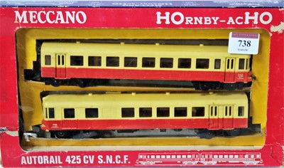 Lot 738 - HOrnby-acHO No. 6370 SNCF 2-car Autorail 425...