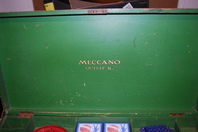 Lot 114 - Meccano 'K' outfit, green cabinet, circa 1936,...