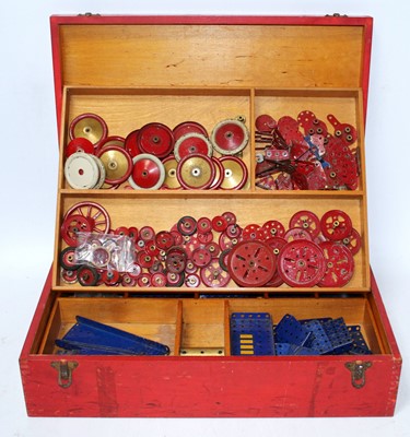 Lot 122 - Meccano No. 3 storage cabinet, red, complete...
