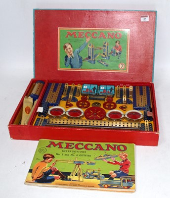 Lot 143 - Meccano No. 7 outfit 1938 re-strung to...