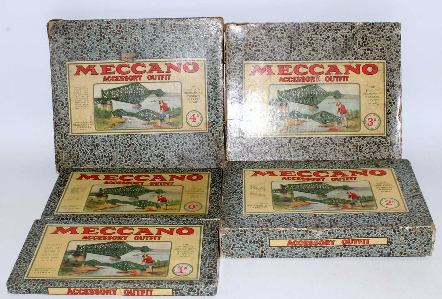 Lot 147 - Collection of 1929-30 Meccano outfits:- No. 0A...
