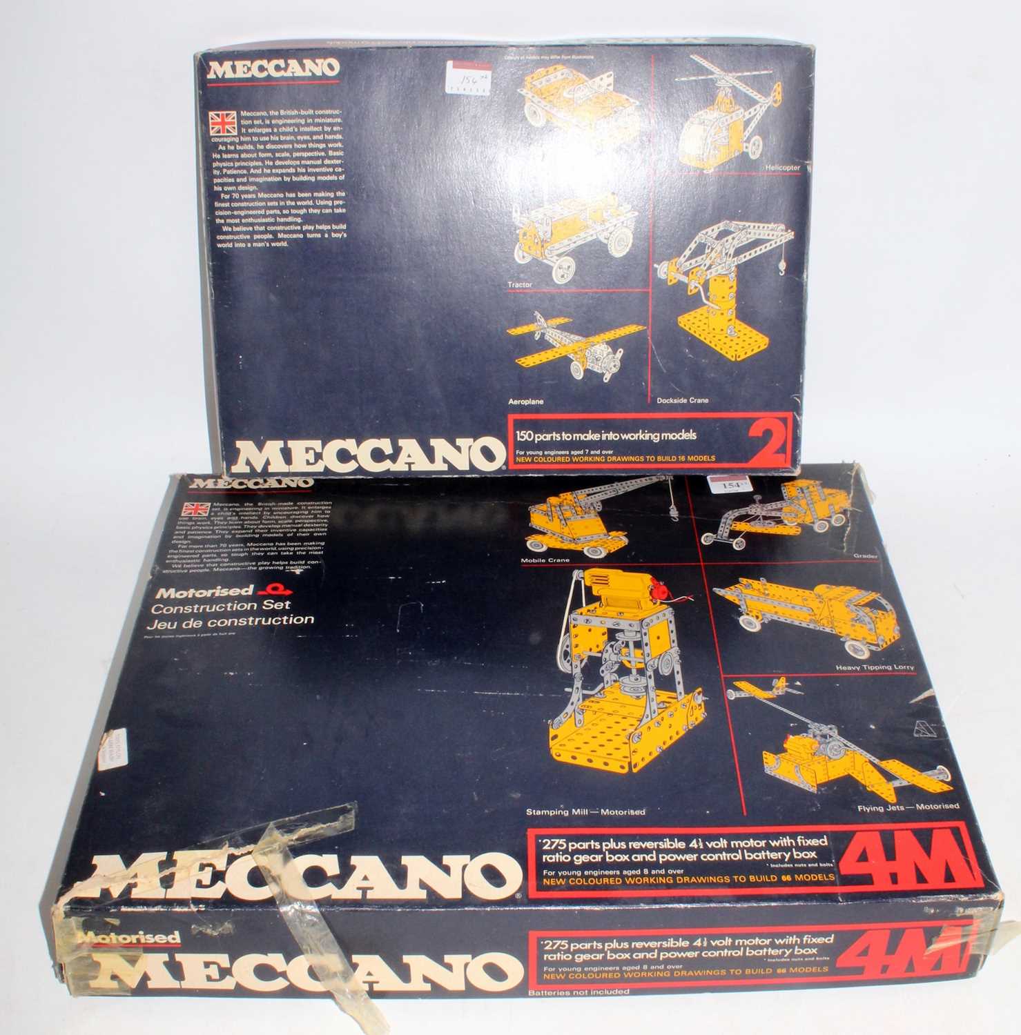 Lot 154 - Two Meccano sets: 1970s No. 4M apparently...