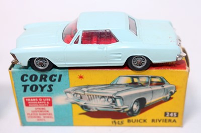 Lot 1625 - A Corgi Toys No. 245 Buick Riviera comprising...