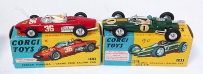 Lot 1635 - A Corgi Toys boxed racing car diecast group to...