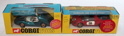 Lot 1644 - A Corgi Toys boxed race car diecast group, two...