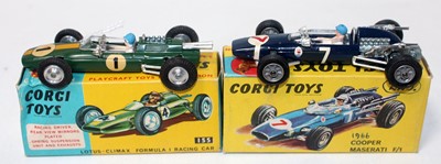 Lot 1651 - A Corgi Toys boxed racing car diecast group,...