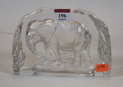 Lot 196 - A contemporary glass desk weight, relief...