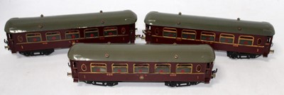 Lot 230 - Three Hornby 1930-41 LMS saloon coaches no....