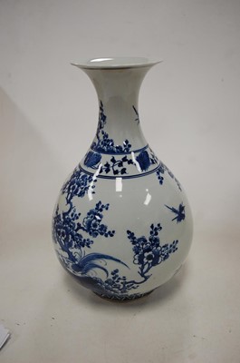 Lot 17 - A Chinese export stoneware blue & white vase...