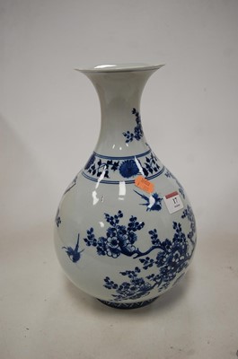 Lot 17 - A Chinese export stoneware blue & white vase...