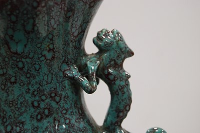 Lot 44 - A Chinese export turquoise glazed moon vase,...