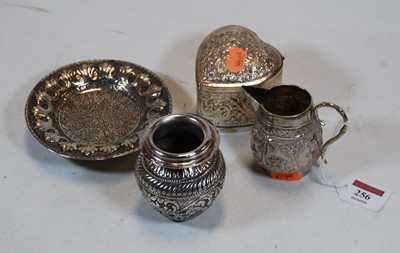 Lot 256 - Eastern and Indian white metalwares. to...