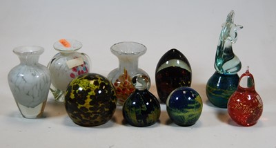 Lot 263 - A collection of Mdina glass paperweights,...