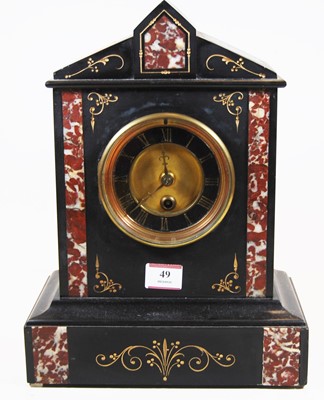 Lot 49 - A Victorian black slate and rouge marble...