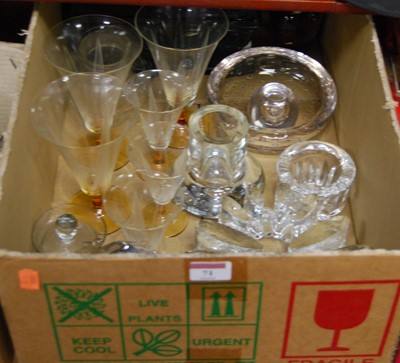 Lot 71 - A box of mixed various 20th century glassware...