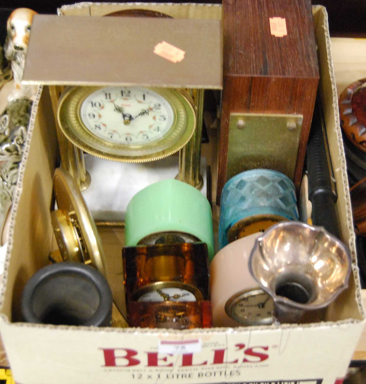 Lot 75 - A 20th century brass mantel clock of...