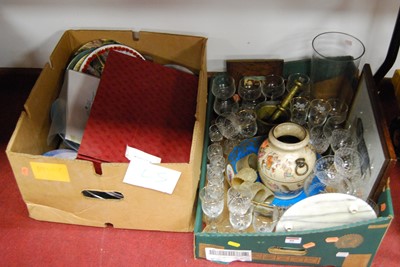 Lot 88 - Two boxed of mixed glassware and ceramics to...