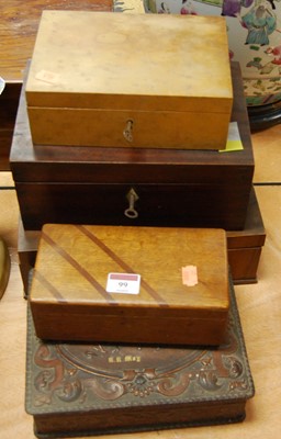 Lot 99 - A 20th century birds eye maple box together...