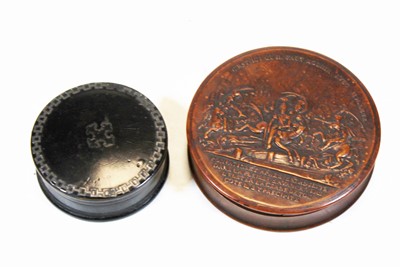 Lot 294 - A 19th century pressed horn snuffbox, of...