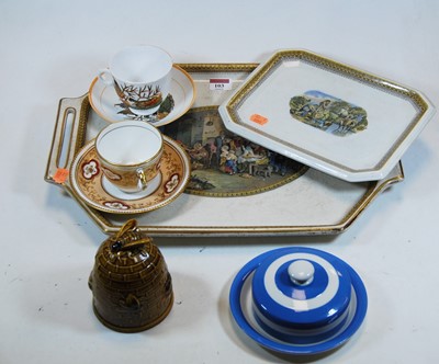 Lot 103 - A 19th century Prattware drinks tray decorated...