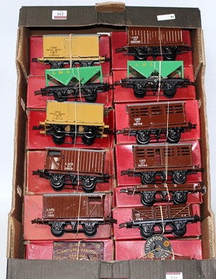 Lot 239 - Large tray of 13 Hornby post war LMS wagons:-...