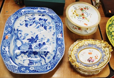 Lot 127 - A 19th century transfer decorated blue & white...
