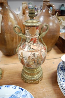 Lot 133 - A Japanese Kutani vase of baluster form...
