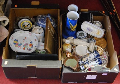 Lot 162 - Two boxes of mixed ceramics to include a 19th...