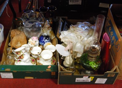 Lot 182 - Two boxes of ceramics and glassware to include...