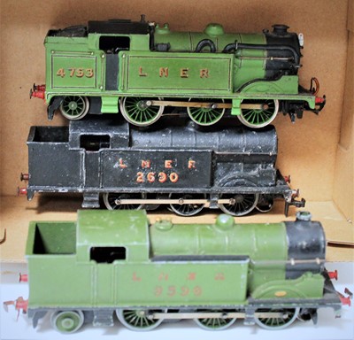 Lot 756 - Three 0-6-2 Hornby Dublo tank locos:- LNER...