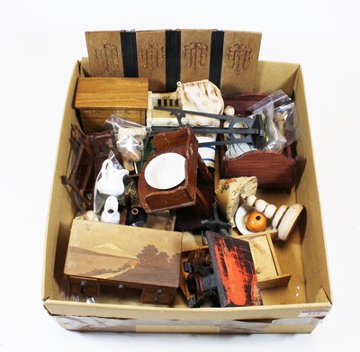 Lot 325 - A box of miscellaneous dolls house furniture,...